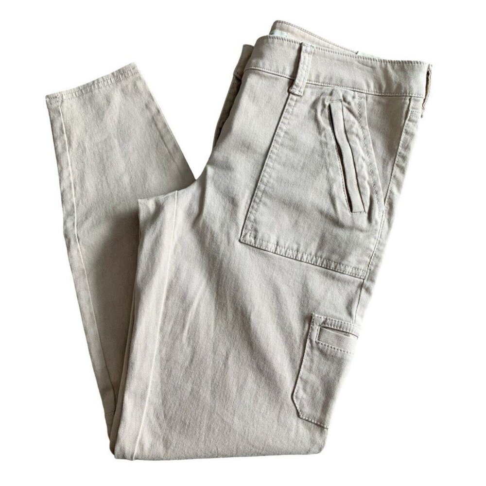 Ann Taylor Loft Marisa Skinny Ankle Beige Cargo Jeans Pants Women’s Size 4 New